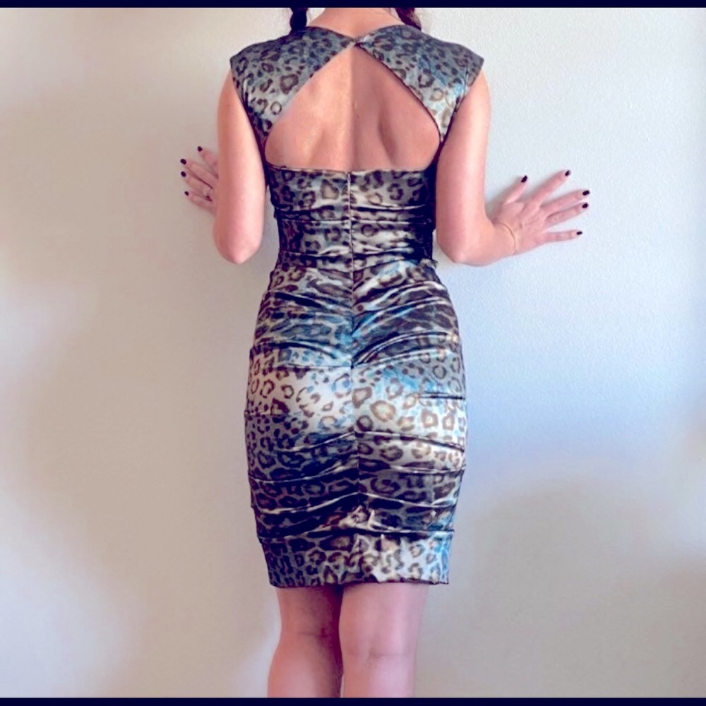 Nicole Miller Iridescent Leopard Print Dress